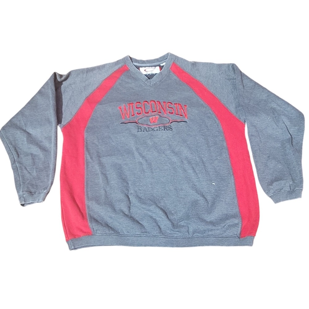 Vintage Cadre Athletic Wisconsin Badgers‎ Sweatshirt Size Large Gray B28